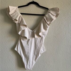 Ruffled Cream Bodysuit